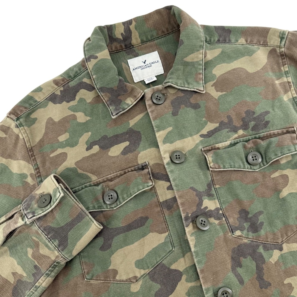 American Eagle‎ Outfitters Camo Utility Jacket Button Up Shirt Womens Size Small